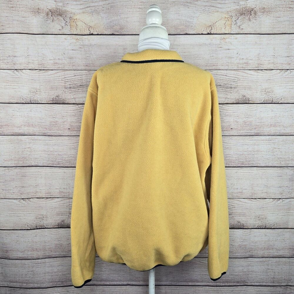 Vintage Men's L.L. Bean Regular Trail Model Fleece Snap Pullover XL 90s Yellow - Picture 4 of 8